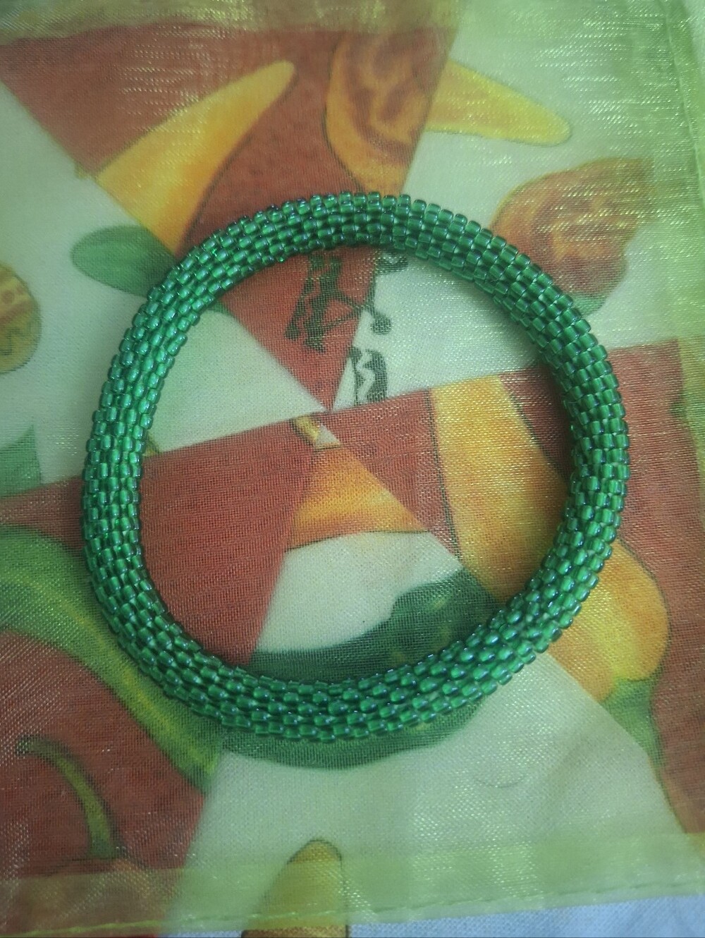 Green Braided Rope Bangle Bracelet - Women Accessories - Picture 2 of 3